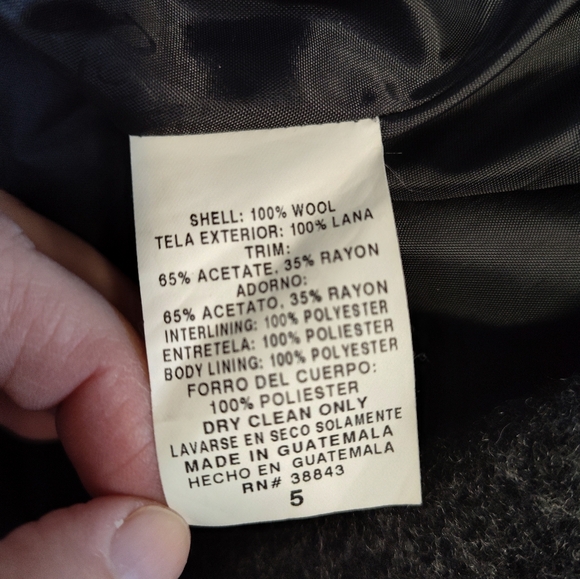 Rothschild Black Wool Girls Coat Size 5 - Picture 7 of 8